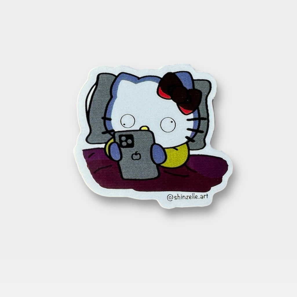 Hello Kitty Doomscrolling Sticker