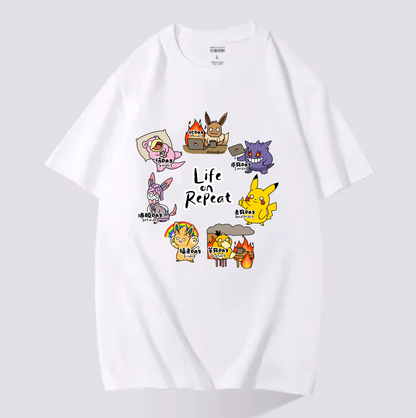 Pokemon Life On Repeat T-shirt (Pre-order)