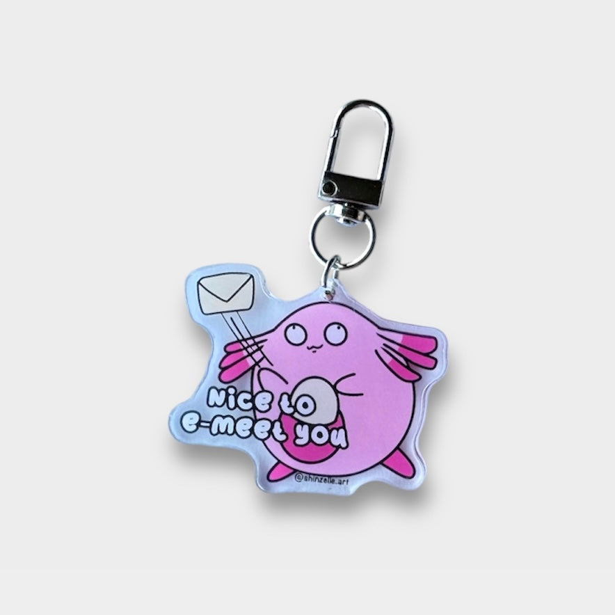 Chansey Nice To E-meet You Keychain